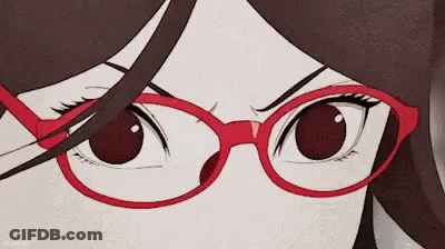 Woman In Red Glasses Making Angry Face GIF