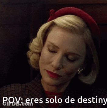 Woman In Red Hat And Plaid Jacket With Pov Eres Solo De Destiny GIF