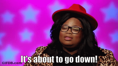 Woman In Red Hat Glasses Saying It's About To Go Down GIF