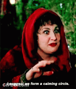 Woman In Red Hood Says I Suggest We Form A Calming Circle GIF