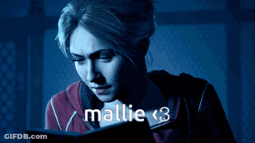 Woman In Red Hoodie Reading Book With Mallie < 3 GIF