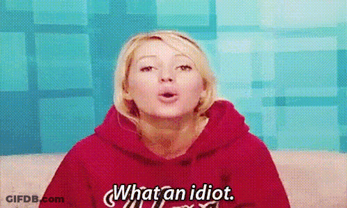 Woman In Red Hoodie Saying What An Idiot GIF