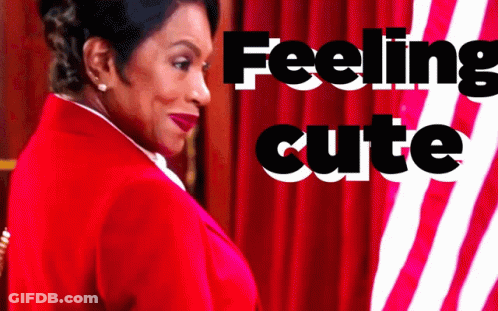 Woman In Red Jacket Feeling Cute GIF