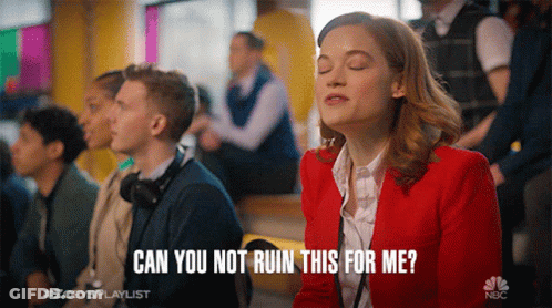 Woman In Red Jacket Saying Can You Not Ruin This GIF