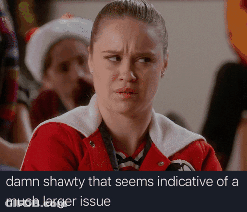 Woman In Red Jacket Saying Damn Shawty GIF