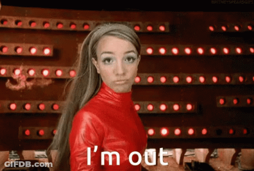 Woman In Red Jacket Saying I'm Out GIF