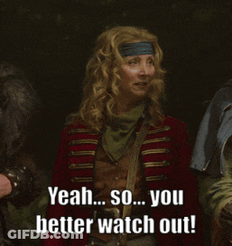 Woman In Red Jacket Saying Yeah So You Better Watch Out GIF