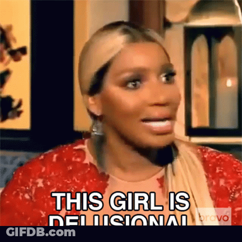 Woman In Red Jacket Says Girl Is Delusional GIF