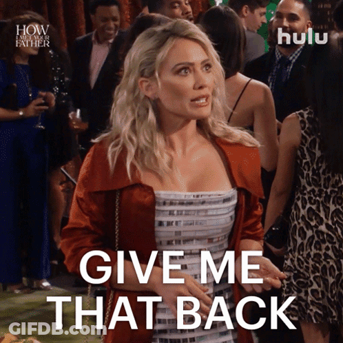 Woman In Red Jacket Says Give Me That Back GIF