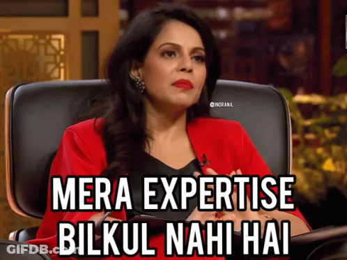 Woman In Red Jacket Says Mera Expertise Bilkul Nahi Hai GIF