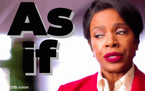 Woman In Red Jacket With As If Sign GIF