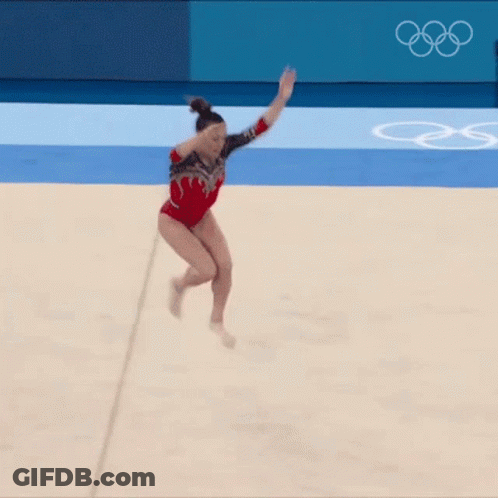 Woman In Red Leotard Number 265 GIF