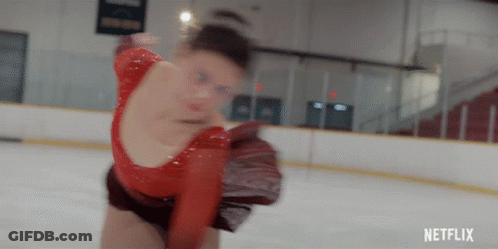 Woman In Red Leotard Skating With Netflix GIF
