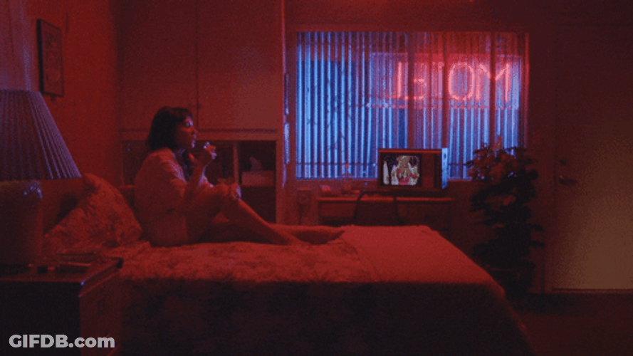 Woman In Red Room GIF
