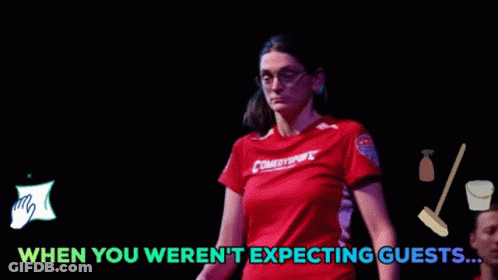 Woman In Red Shirt Comedytime GIF