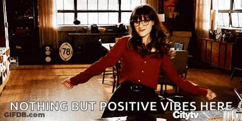 Woman In Red Shirt Dancing Positive Vibes GIF