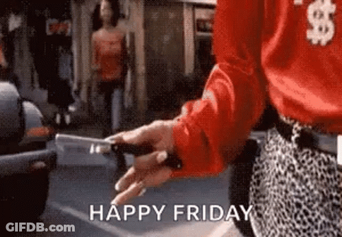 Woman In Red Shirt Holding Knife In Front Of Car GIF