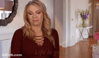 Woman In Red Shirt Life Is Good GIF