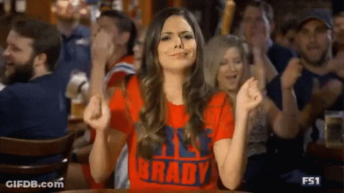 Woman In Red Shirt Saying All Brady GIF