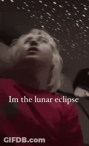 Woman In Red Shirt Saying Im The Lunar Eclipse GIF