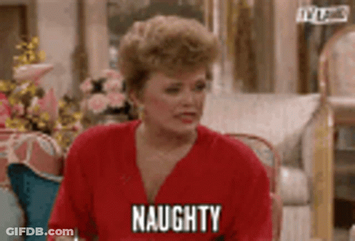 Woman In Red Shirt Saying Naughty GIF