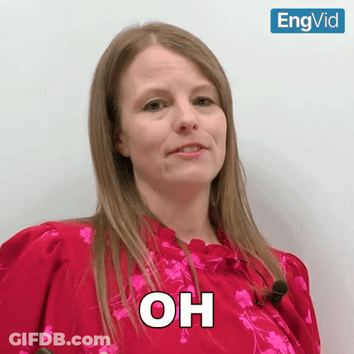 Woman In Red Shirt Saying Oh GIF