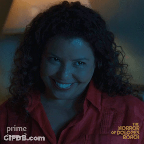 Woman In Red Shirt Saying The Horror Of Dolores Roach GIF