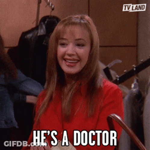 Woman In Red Shirt Says He's A Doctor In TV Land Ad GIF