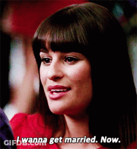 Woman In Red Shirt Says I Wanna Get Married Now GIF