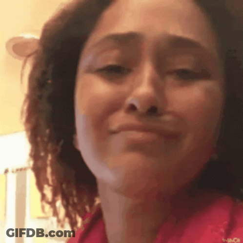 Woman In Red Shirt Says Reebok GIF