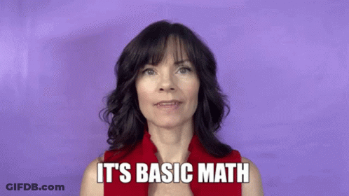 Woman In Red Shirt Smiling Saying It's Basic Math GIF