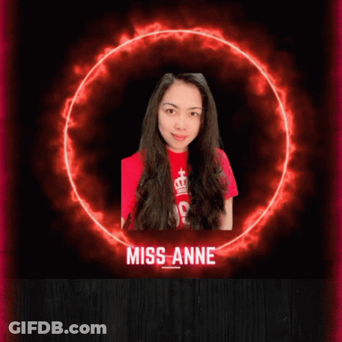 Woman In Red Shirt Surrounded By Red Circle Saying Miss Anne GIF
