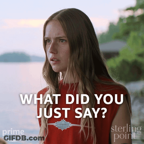 Woman In Red Shirt What Did You Just Say GIF