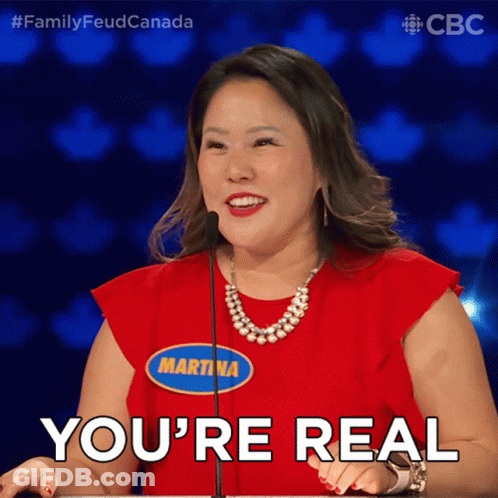 Woman In Red Shirt With Name Martina GIF