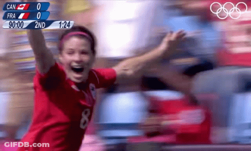 Woman In Red Shirt With Number 8 GIF