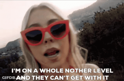 Woman In Red Sunglasses I'm On A Whole Nother Level GIF