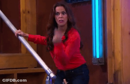 Woman In Red Sweater Covering Mouth GIF