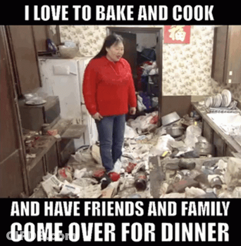 Woman In Red Sweater I Love To Bake And Cook GIF