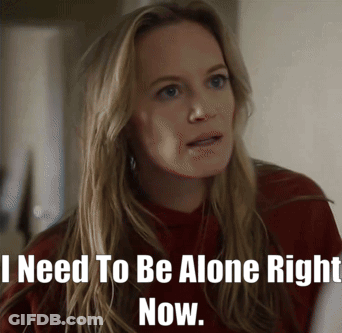 Woman In Red Sweater I Need To Be Alone GIF