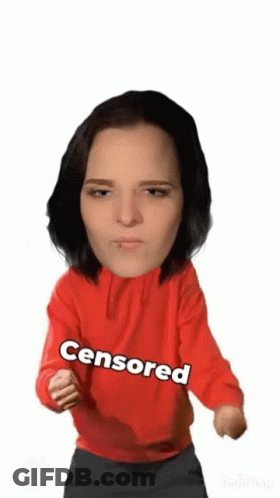 Woman In Red Sweater Saying Censored GIF