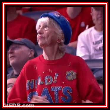 Woman In Red Sweater Saying Wildcats GIF