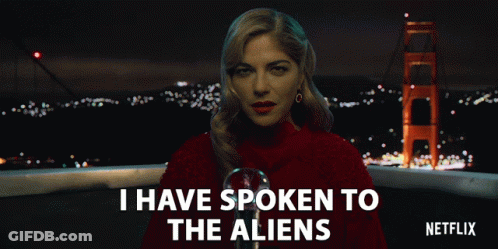 Woman In Red Sweater Says I Have Spoken To The Aliens Golden Gate Bridge GIF