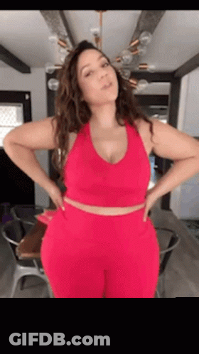 Woman In Red Tank Top And Shorts GIF
