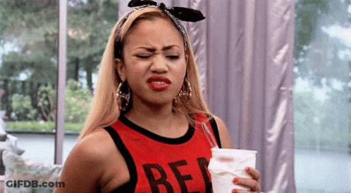 Woman In Red Tank Top Rebel Funny Face GIF