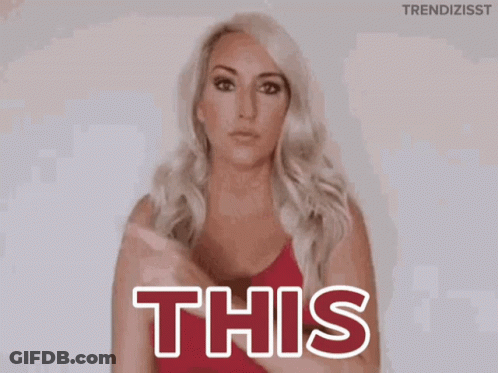 Woman In Red Tank Top Saying This GIF