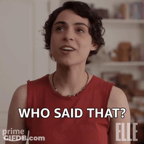 Woman In Red Tank Top Saying Who Said That GIF