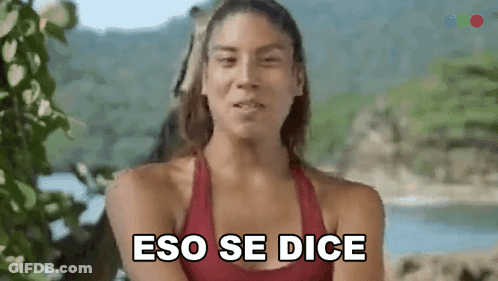 Woman In Red Tank Top Says Eso Se Dice GIF