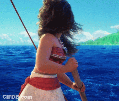 Woman In Red Top And White Skirt On Boat In Ocean GIF