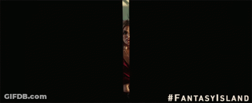Woman In Red Top At #FantasyIsland Door GIF