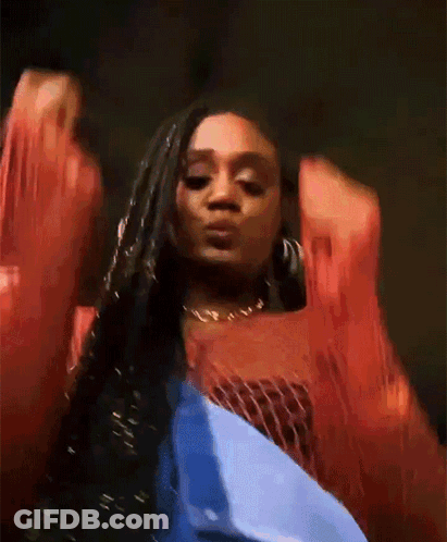 Woman In Red Top Dancing GIF